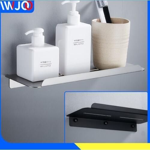 Bathroom Shelf Organizer Brushed Stainless Steel Bathroom Shelves Shower Storage Rack Wall Mounted Corner Shampoo Shelf Black