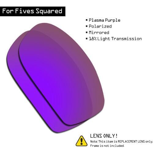 SmartVLT Polarized Sunglasses Replacement Lenses for Oakley Fives Squared - Plasma Purple