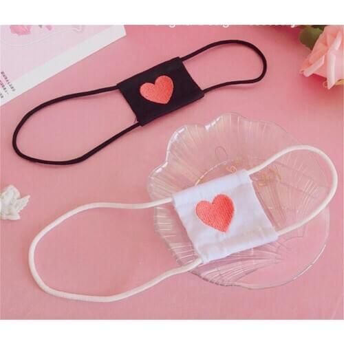 Women Anime Cosplay Costume Eyeshade Heart Embroidery Single Eye Blindfold Eyepatch