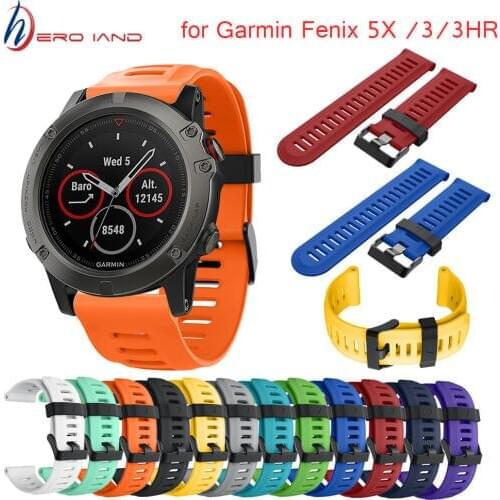 Hero Iand Watchband Strap for Garmin Fenix 5X 5X Plus 3 3HR D2 tactix Bra Watch Silicone Wrist Band Strap