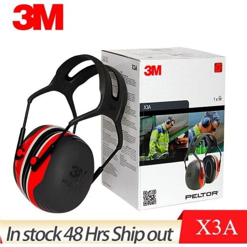 3M PELTOR X3A Overhead Soundproof Earmuffs Noise Reduction Earmuffs 28dB NRR Adjustable Headband Comfortable forShooting Working