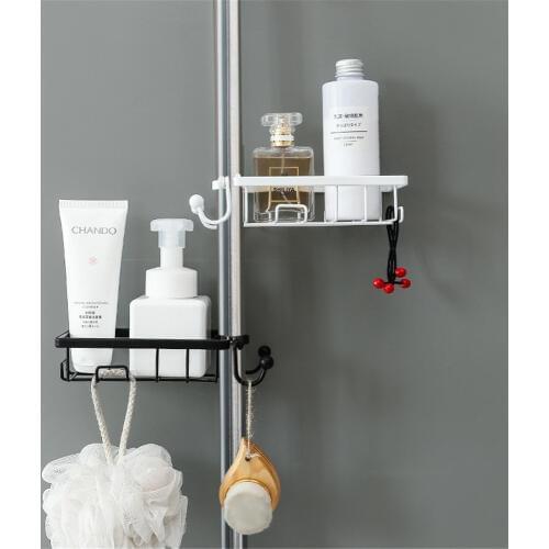 Kitchen Sink Sponge Drain Rack Faucet Hook Function Iron Rack Bathroom Shampoo Storage Basket Free Punching