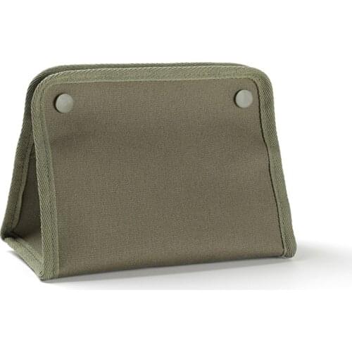 Canvas Tissue Box Durable Snap Design Large Capacity Foldable Portable Facial Tissue Organizer for Outdoor Camping ASD88