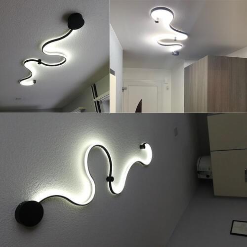 HomeLed Ceiling Light Black&White Metal Ceiling Lamp Led Lights Fixtures For Living room Bedroom Kitchen Bedside Light 110v 220v