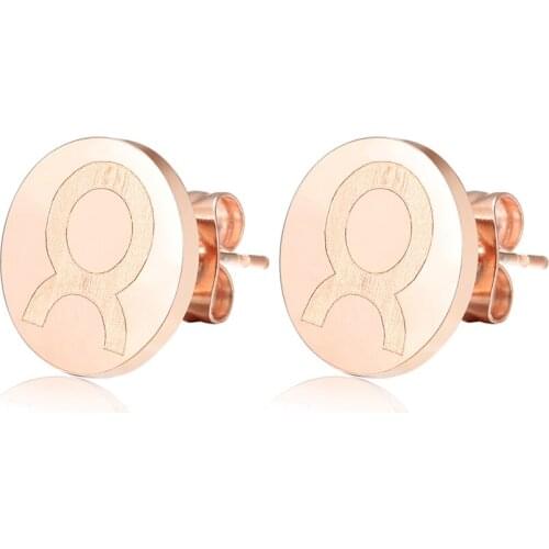 Titanium steel rose gold temperament simple earrings female ear jewelry