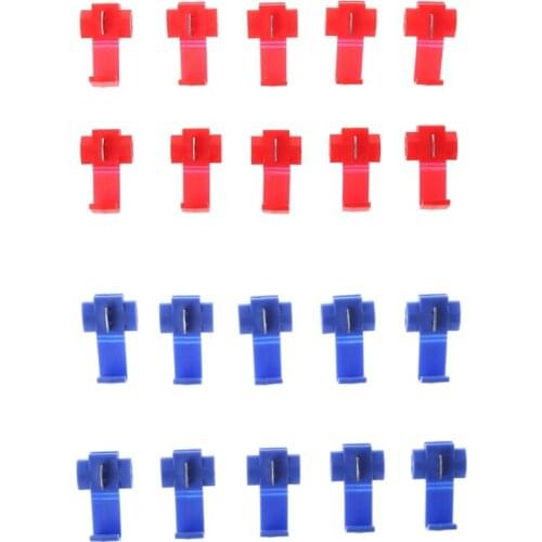 Auto 10pcs 2 Pin T Shape Wire Cable Connectors Terminals Crimp Scotch Lock Quick Splice Car Audio Kit Tool E7CA