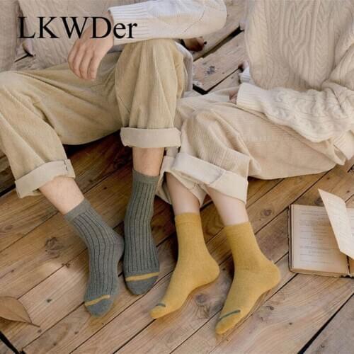 LKWDer 5 Pairs Japanese Spring Autumn Socks Womens Summer Cotton Girl Socks Long Tube Female Casual Fashion Sock Meia Calcetines