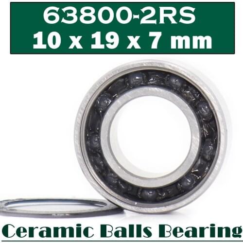 63800 Hybrid Ceramic Bearing 10*19*7 mm 1 PC Double Row Sealed Angular Contact Si3N4 Ball Bearings 3800 RS 3800-2RS