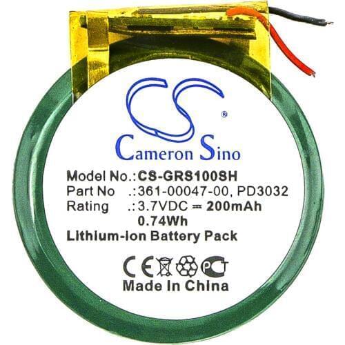 Cameron Sino 200mAh Battery For Garmin Approach S1,Forerunner 110/210/210W/S1/S1W,361-00047-00,PD3032