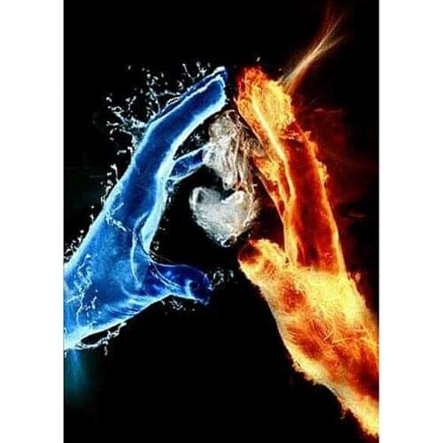 100% New DIY 5D Diamond Painting Full Drill Ice Fire Hand Cross Stitch Diamond Embroidery Patterns Home Decoration Paintings