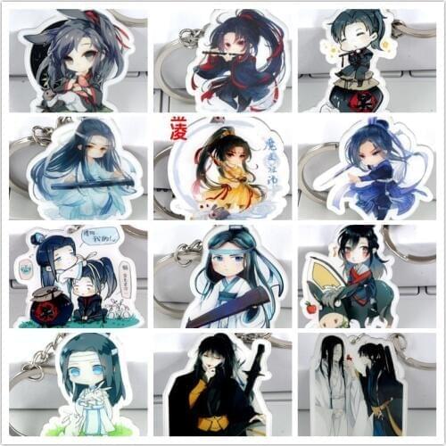 Animation Cute Grandmaster of Demonic mo dao zhu shi JiangCheng Wei Wu Xian Full Number Keychain Keyrings Pendant