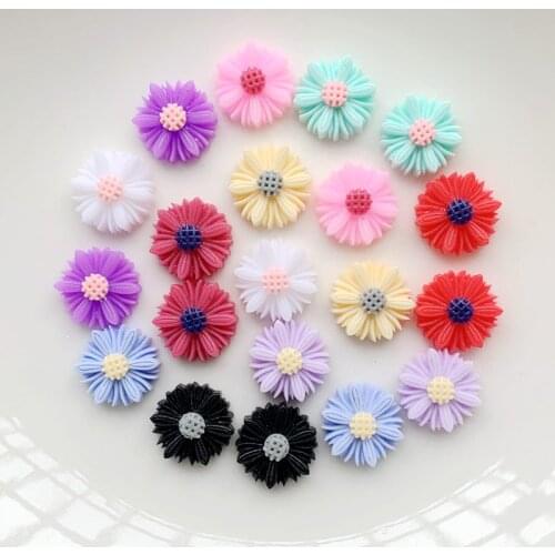 60PCS 10MM 3D flat back resin flower Daisy dry flower plant flower scrapbook DIY epoxy mold jewelry home making accessories