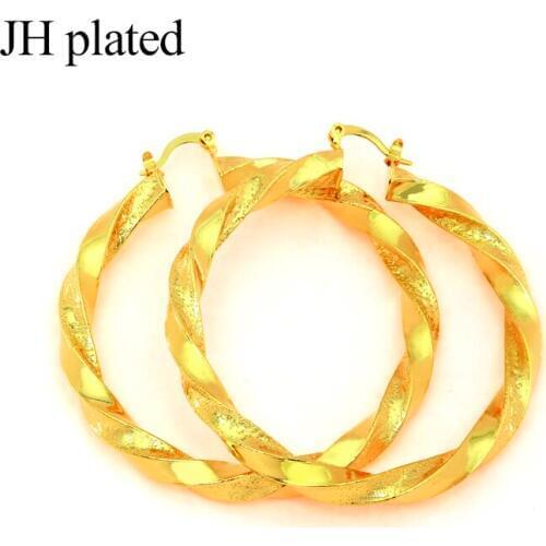 JHplated jewelry gift Africa Wedding Rotating wave shape big Earrings for women Party Gifts jewelry Middle East fashion wedding