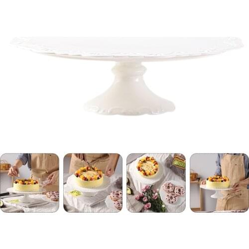 1pc Ceramic Cake Stand Cake Storage Tray Dessert Stand Creative Dessert Stand