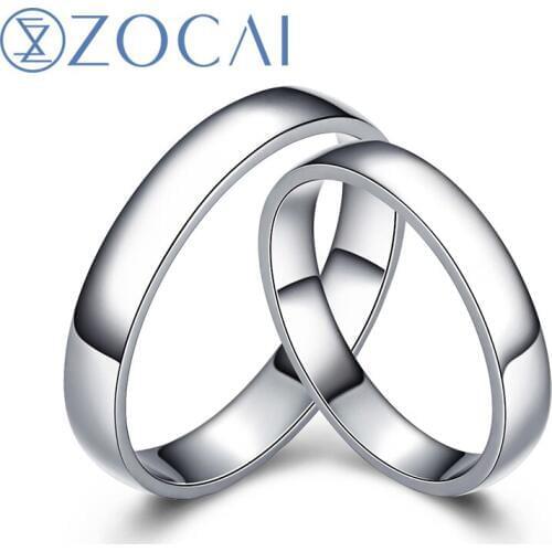 ZOCAI BRAND ETERNAL COMMITMENT REAL CERTIFIED HIS AND HERS WEDDING BAND RINGS SETS PLATINUM PT950 JEWELRY Q00607AB