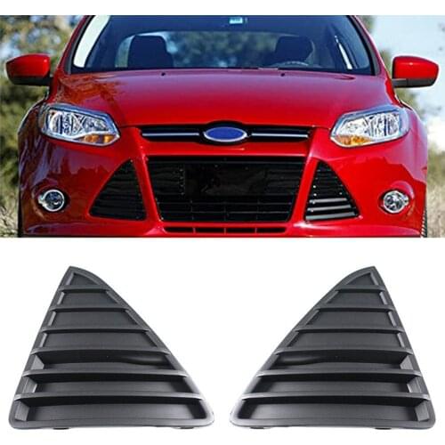 Pair Matte Black Front Bumper Lower Grille Grill Cover Trim Replacement for Ford Focus 2012-2014