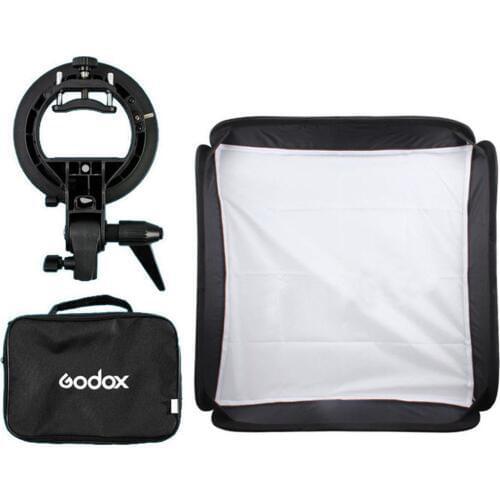 Godox Studio Photo Flash Softbox Light Kit 60 x 60cm / 24" * 24" + S Type Bracket Bowens Mount Speedlite Soft Box 60x60 cm Set