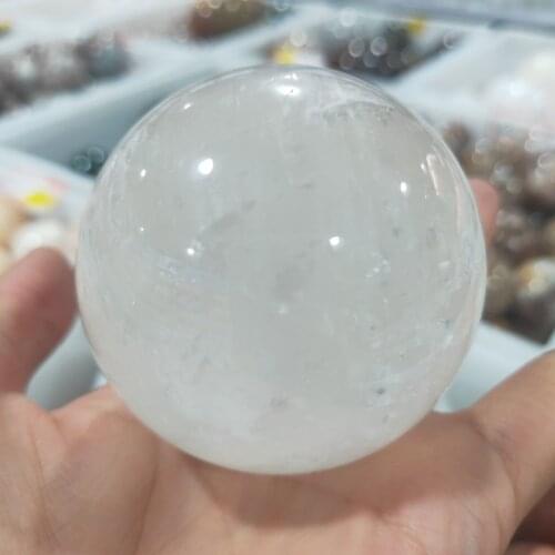 Natural Quartz White Calcite Ball Reiki Ball Energy Healing Stone Living Room Home Accessories Aquarium Decoration