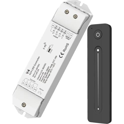 New Led Dimmer 12V 24V V4 5A*4CH Output Receiver Push Dim R11 Dimming 2.4G Wireless RF Remote 3528 5050 Single Strip Dimmer