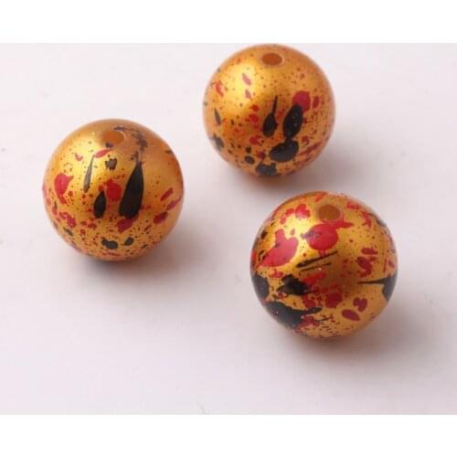 OYKZA Newest 20mm 100pcs Colorful Fashion Color Acrylic Imitation Pearl Splash Splatter Beads for Chunky Girls Necklace Jewelry