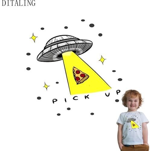 Spacecraft Patch For Clothes Boy Funny Cheese Universe Sticker DIY Iron On Transfer For T-Shirt Hoodies A-Level Custom Sticker