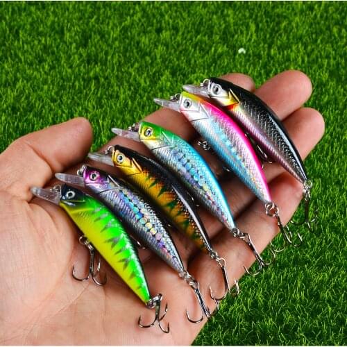 LINGYUE Small Sinking Minnow Fsihing Lure 60mm 6g Bass Bait Hard Crankbait Plastic Wobbler Diving 0.3-3M Pike Pesca Tackle