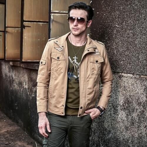Factory Direct Sale American Military Uniform Jacket Mens Tough Guy Washed Pure Cotton Motorcycle Coat Mens Flight Suit Hot