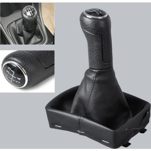 CITALL 1Pc Black 5 Speed Gear Shift Knob Gaitor Boot for VW Volkswagen Polo 9N 9N3 2002 2003 2004 2005 2006 2007 2008