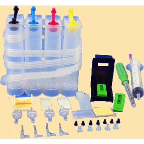 DIY Continuous ink supply system 4 colors CISS for Canon , DIY CISS for HP with drill and Suction tool and all accessories
