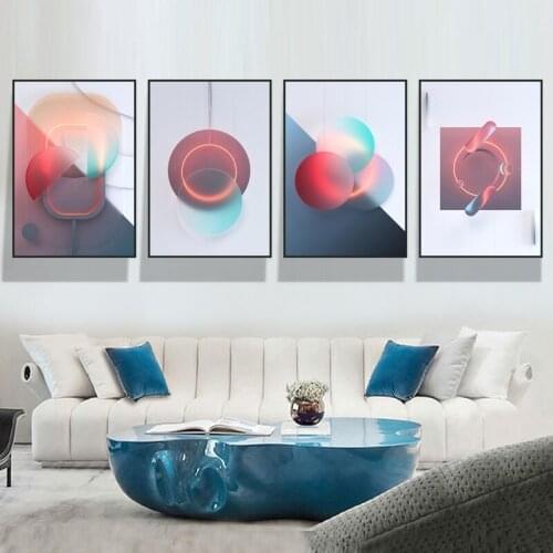 Modern Abstract Light and Shadow Space Architecture Geometric Poster Canvas Wall Art Living Room Home Decoration Frameless Mural