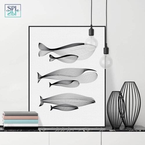 SPLSPL Whale Animals Wall Art Canvas Painting HD Print Decoration Picture for Living Room Without Wooden Frame ornamentation