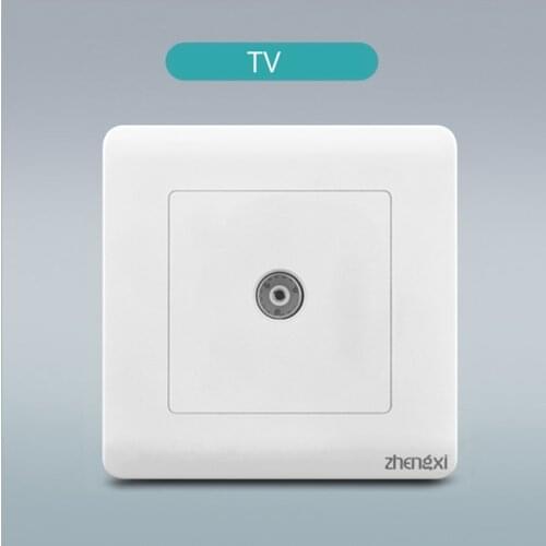 86mm Standard Wall Socket of TV Computer Telephone Sound and Light Control PC Panel White Dual DIY Part For Home Improvement