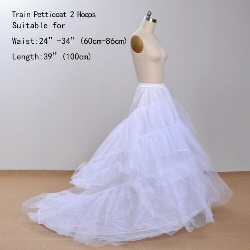 Wedding Accessories 2 Hoops Tulle Train Ball Gown Petticoats White underskirt