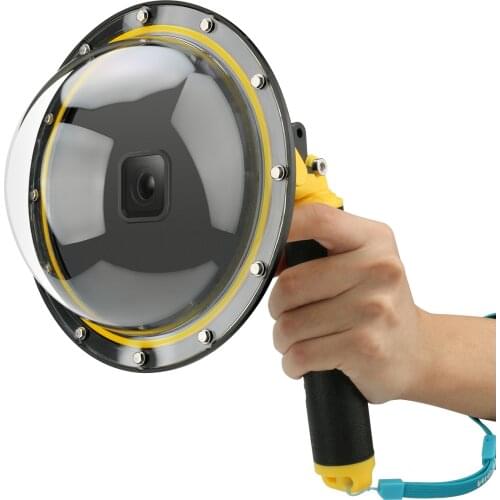 TELESIN 6'' Dome Port 30M Waterproof Case Housing for GoPro Hero 5 Black 6 7 Black Hero 8 9 Trigger Dome Cover Lens Accessories