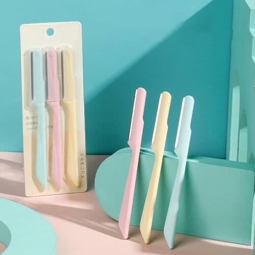 3pcs/set Eyebrow Trimmer Removable Blade Eye Brow Shaper No Guard Net Face Razor Durable Eyebrow Razor Professional Makeup Tools