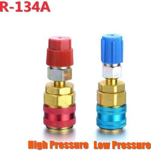 High Quality 1pc High/Low Pressure R134A Auto Car Quick Coupler Adapters for Car Air Conditioning Fitting for Auto Accessories