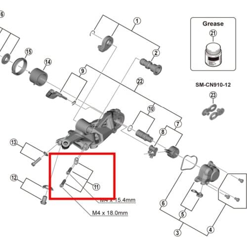 Shimano Y5RT98070 rear derailleur stroke adjusting screws & plate for RD-M8000/M7000-11