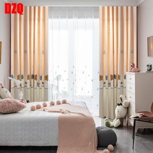 Customized for Living Room Curtains Cute Bear Cartoon Pink Children Room Girl Princess Room Bedroom Curtain