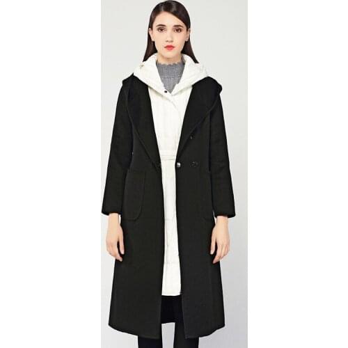 Winter in the new Europe and the United States womens cloth coat down coat two-piece long hooded spot a undertakes