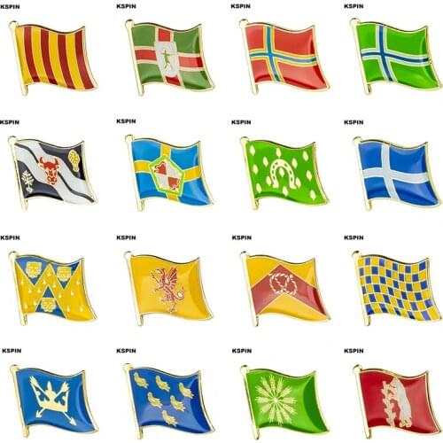 Flag Laple Pin Badge Brooch Northumbria Nottinghamshire ORKNEY SOUTH ULST OXFORDSHIRE RUTLAND SHETLAND Shropshire