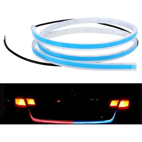 1.2m 12V Auto Ambient Light Car Door Warning Light Car Strobe Light 168 LED Light Strip Red&Blue Tail Light Atmosphere Lamp