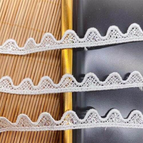 1CM Narrow Water-Soluble Lace Trim Sequins Polyester DIY Lolita Underwear Sewing Accessories V2872