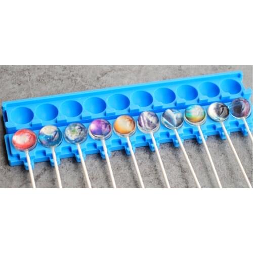 10 hole Starsilicone lollipops mold / Crystal 3D lollipops jelly pudding mould baking tools