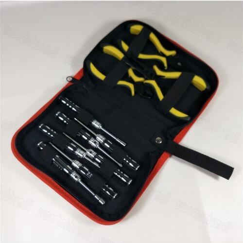 10PC Tool Kit Screwdriver Hexagon Socker With Canvas Carrying Case For RC Car Airplane