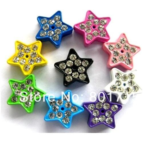10pcs painted star fit 8mm wristband petcollar keychain Jewelry Findings Internal Dia. 8mm slide Charms
