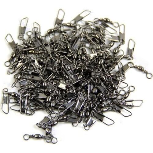 100Pcs fishing Pin Fishing Connector Link Solid Rings Interlock Snap Tackle Rolling Fishhook Lure Fishing Accessories