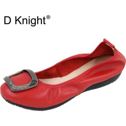 2018 Summer Crystal Metal Mother Flats Shoes New Fashion Lady Flats Round Toe Comforable Loafers Casual Women Shoes Big Size 43