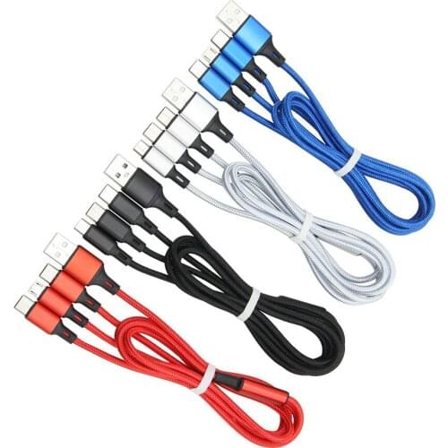 1.2m 3 in 1 USB Cable Micro Type C Fast Charging Adapter Microusb Type-C Charger for iPhone 11 7 X Samsung Xiaomi Cord Wire