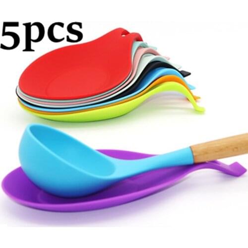 Spoon Holder Silicone Heat Resistant Spoon Rest Utensil Spatula Holder Gadget Kitchen Storage Home Kitchen Tool Garden 2021 Sale
