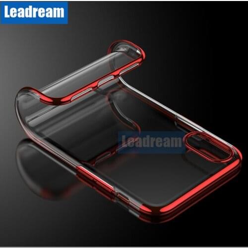 50pcs Transparent Plating Frame Case for iPhone 11 Pro MAX X XS XR XS Max 6 6S 7 8 Plus Clear Soft TPU Silicone Back Cover